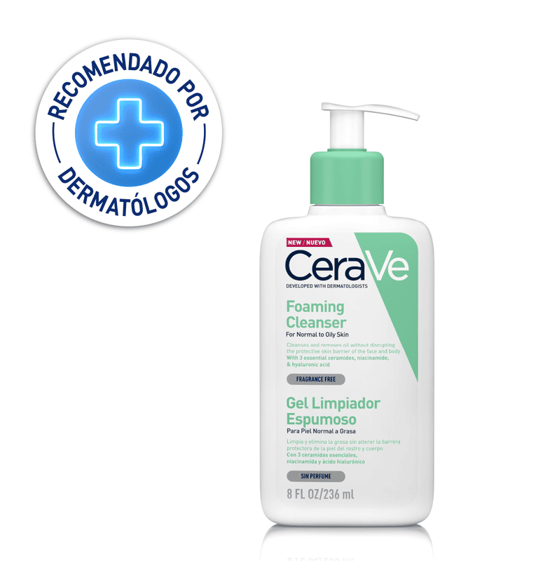 CERAVE GEL LIMPIADOR ESPUMOSO x 236ML - WebDerma Perú